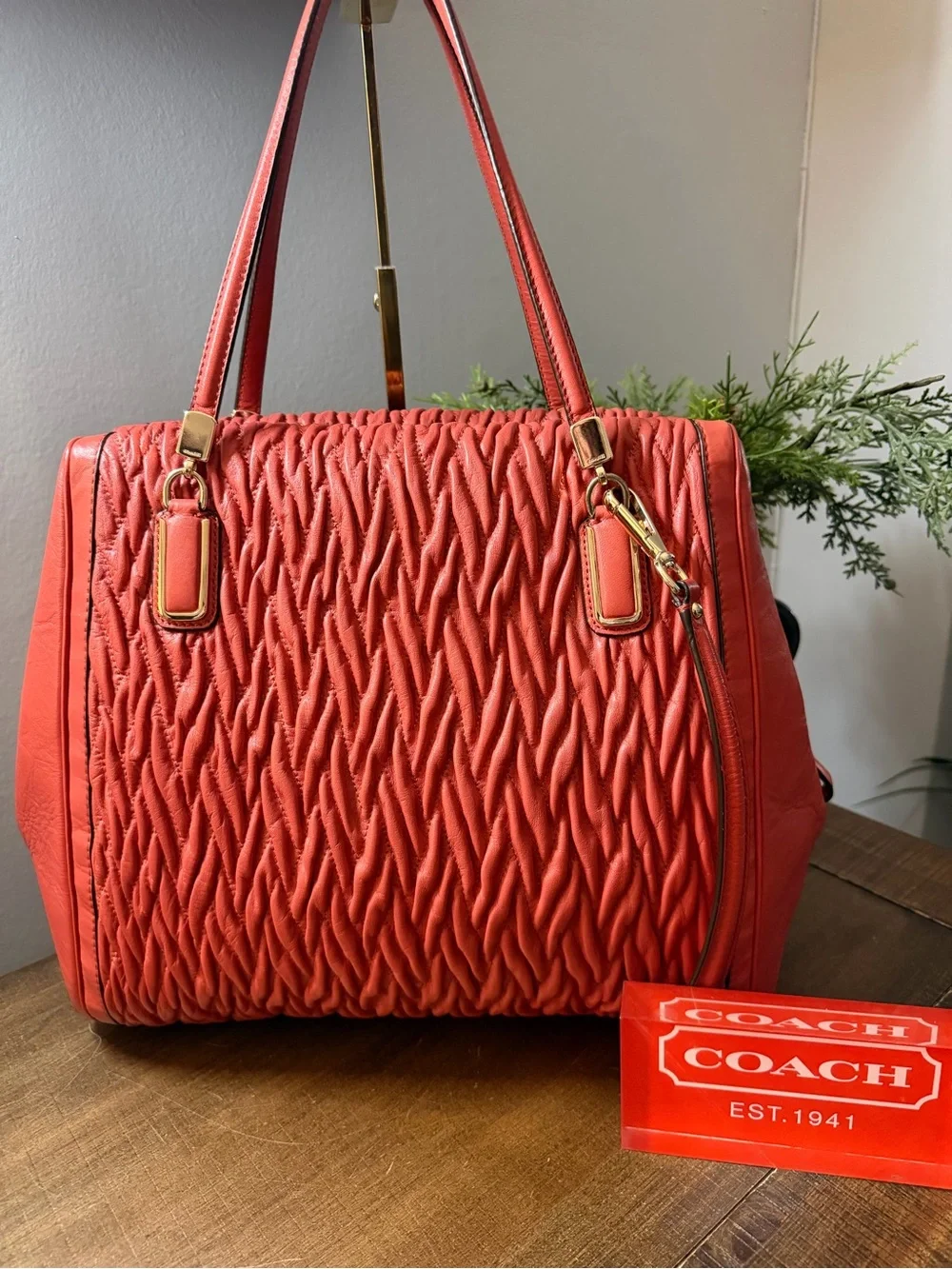Coach Madison Gathered Satchel Bag